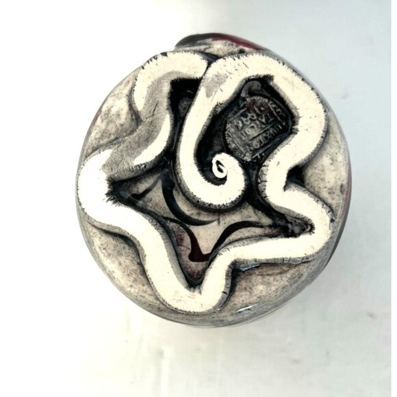 Kerri Buxton Brad Taylor Abstract Studio Pottery Face Vase Signed Dated 5" High - Picture 6 of 7